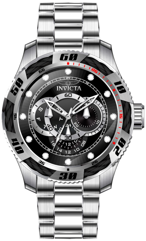 Invicta Herrklocka 45755 Speedway Svart/St&aring;l &Oslash;50 mm