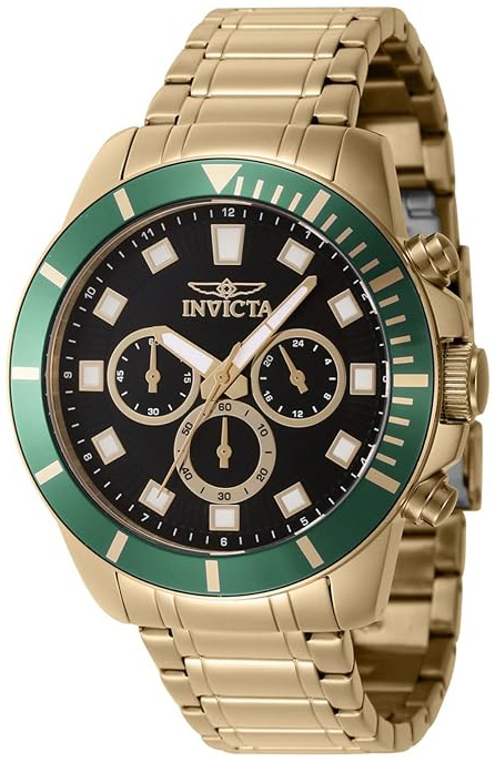 Invicta Herrklocka 46043 Pro Diver Svart/Gulguldtonat stål Ø45 mm