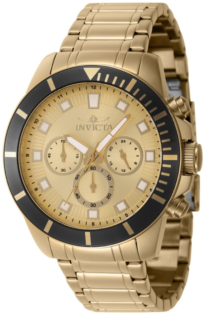 Invicta Herrklocka 46045 Pro Diver Guld/Gulguldtonat stål Ø45 mm - Invicta