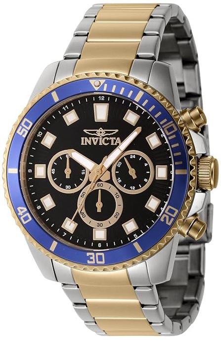Invicta Herrklocka 46059 Pro Diver Svart/Gulguldtonat stål Ø45 mm - Invicta