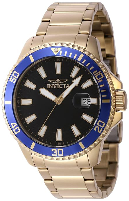Invicta Herrklocka 46139 Pro Diver Svart/Gulguldtonat stål Ø45 mm - Invicta