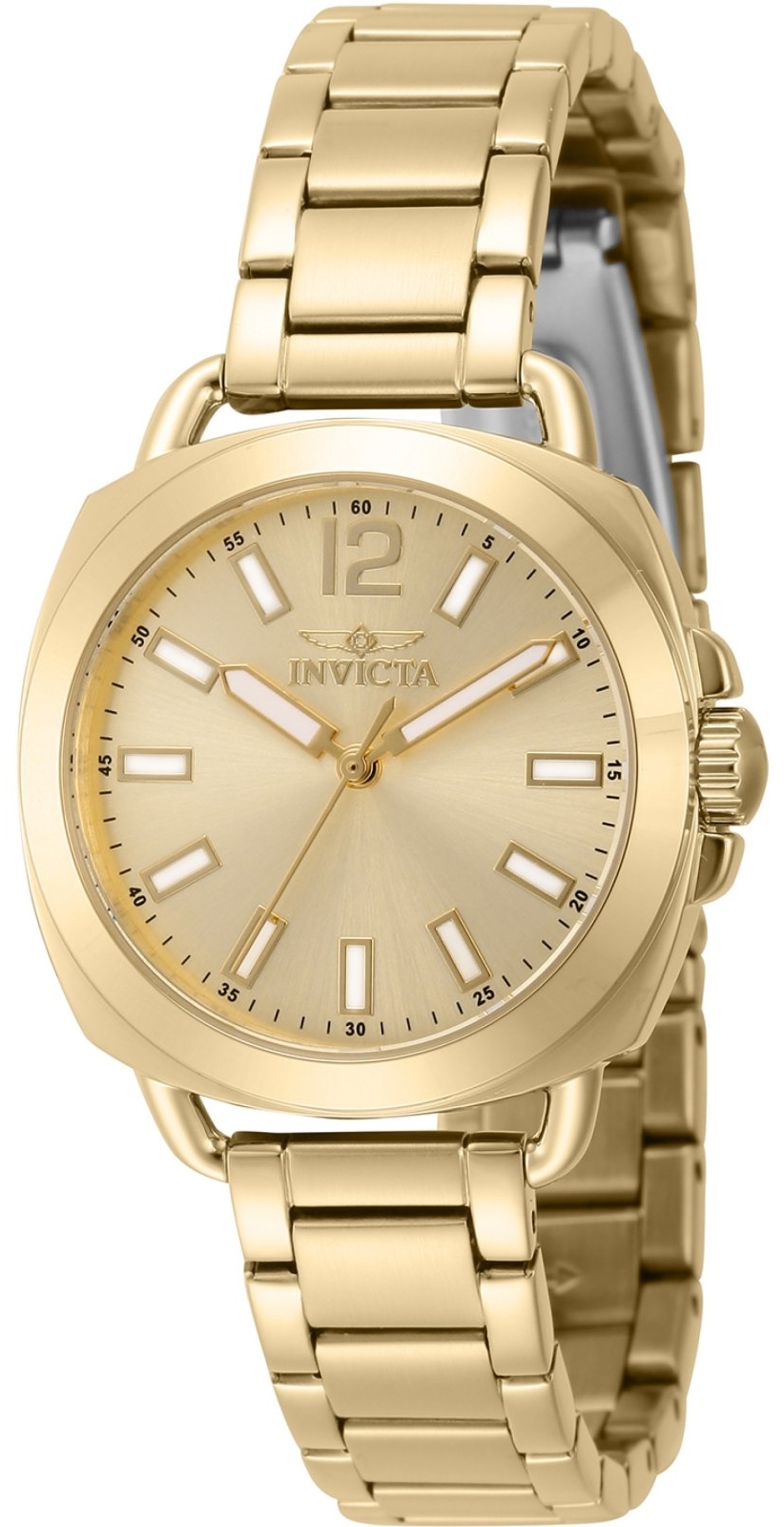 Invicta Damklocka 46346 Wildflower Guldtonad/Guldtonat stål Ø32 mm - Invicta