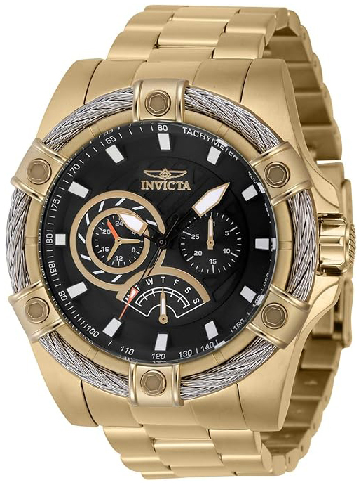 Invicta Herrklocka 46868 Bolt Svart/Gulguldtonat stål Ø52 mm - Invicta