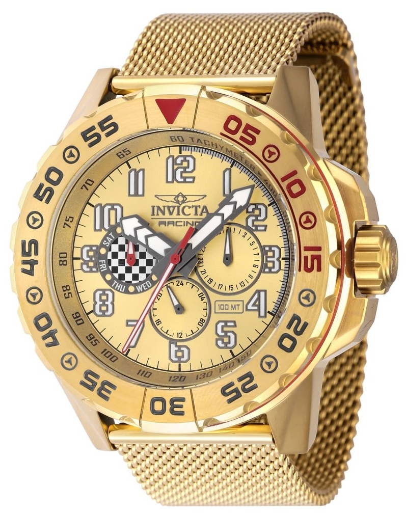 Invicta Herrklocka 47216 Racing Guldtonad/Guldtonat stål Ø48 mm - Invicta