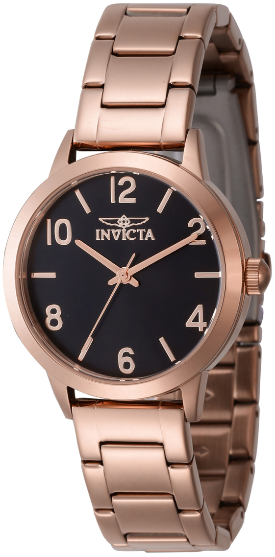 Invicta Damklocka 47272 Wildflower Svart/Roséguldstonat stål Ø34 mm - Invicta
