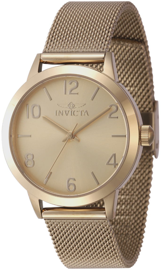 Invicta Damklocka 47275 Wildflower Guld/Gulguldtonat stål Ø34 mm - Invicta