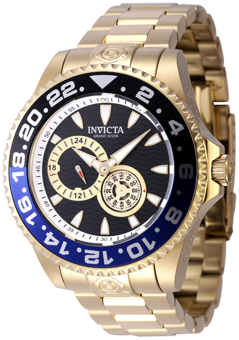Invicta Herrklocka 47303 Pro Diver Svart/Gulguldtonat stål Ø47 mm - Invicta