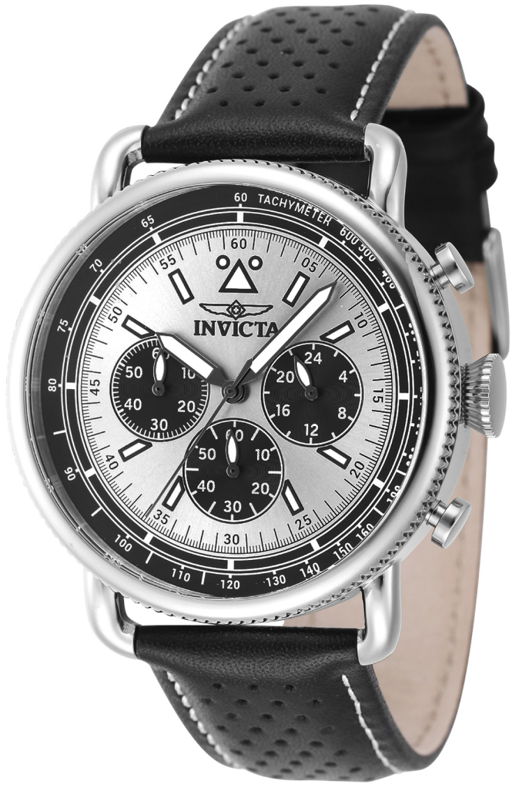 Invicta Herrklocka 47363 Speedway Silverfärgad/Läder Ø44 mm - Invicta