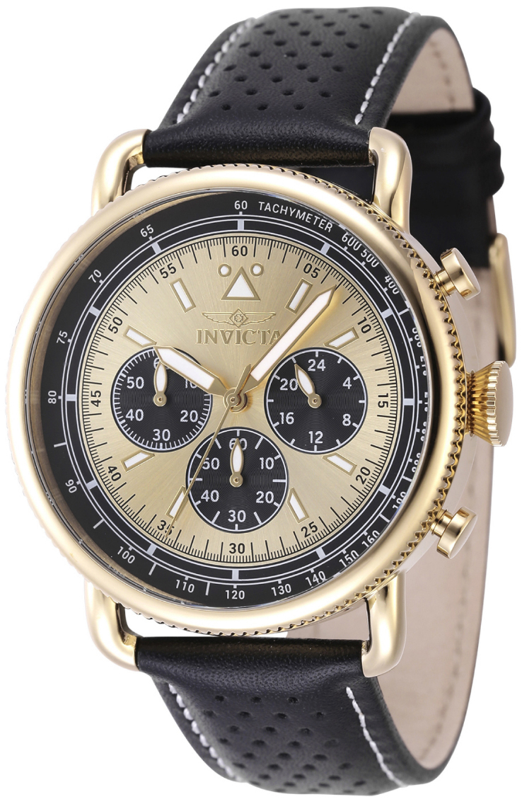 Invicta Herrklocka 47365 Speedway Guld/Läder Ø44 mm - Invicta