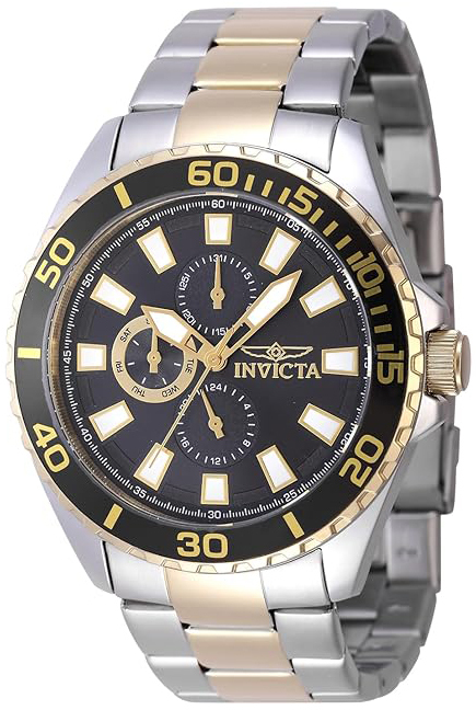 Invicta Herrklocka 47557 Pro Diver Svart/Gulguldtonat stål Ø46 mm - Invicta