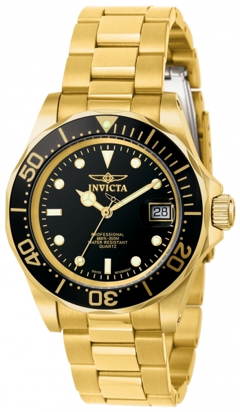 Invicta Pro Diver Herrklocka 9311 Svart/Gulguldtonat stål Ø43 mm - Invicta