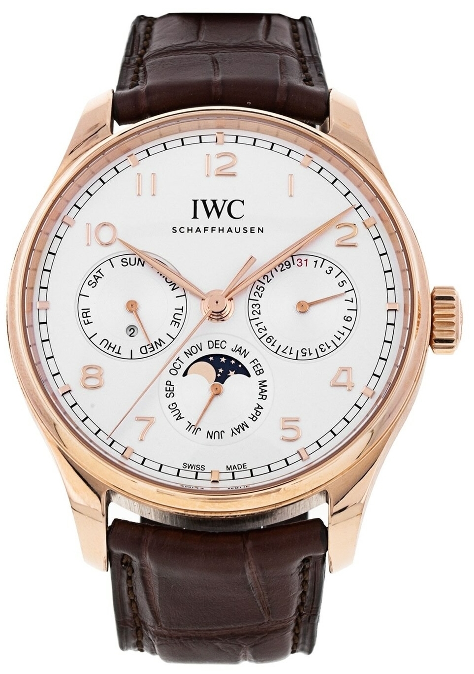 IWC Herrklocka IW344202 Portugieser Silverfärgad/Läder Ø42.4 mm - IWC