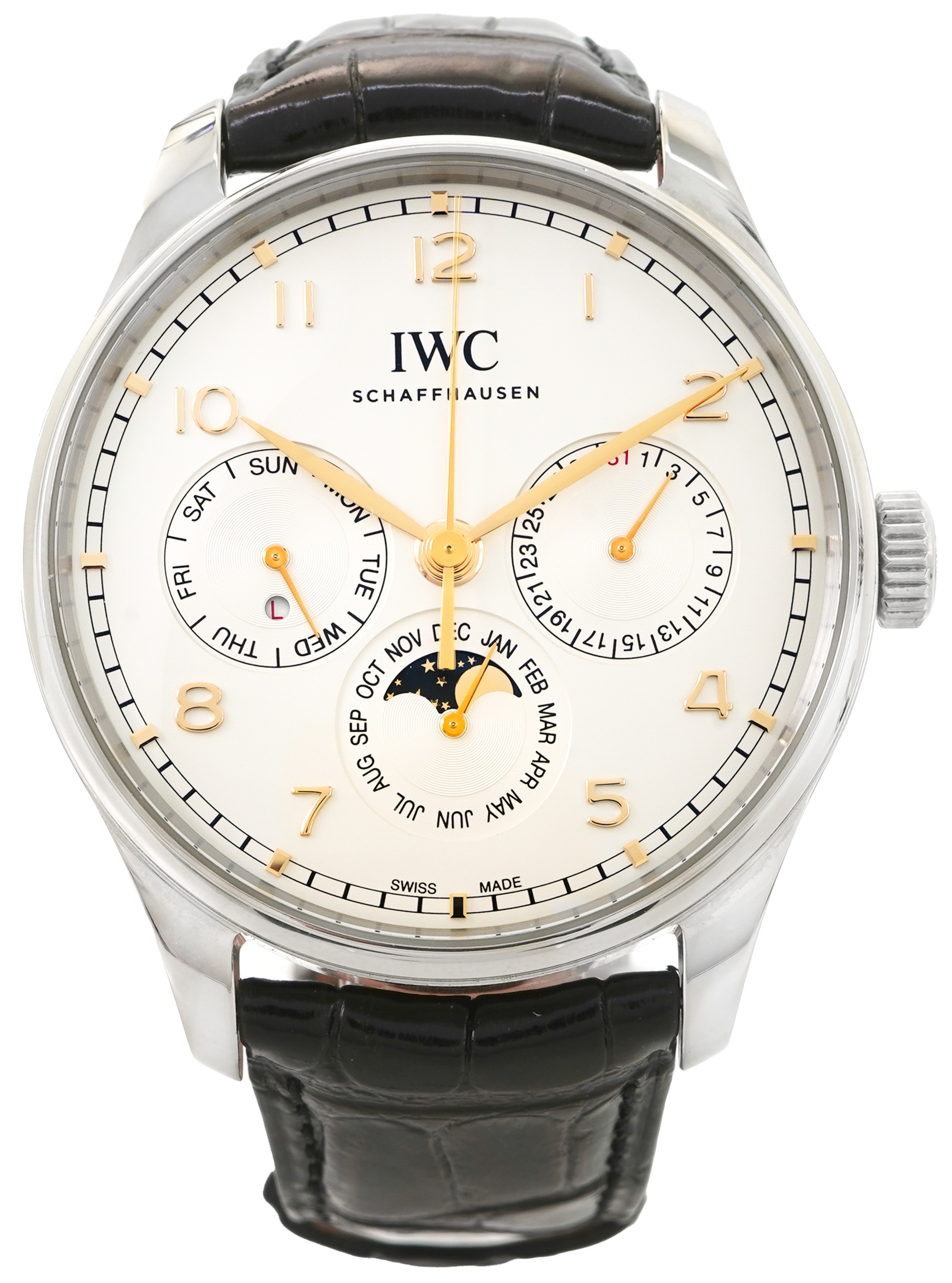 IWC Herrklocka IW344203 Portugieser Silverfärgad/Läder Ø42.4 mm - IWC