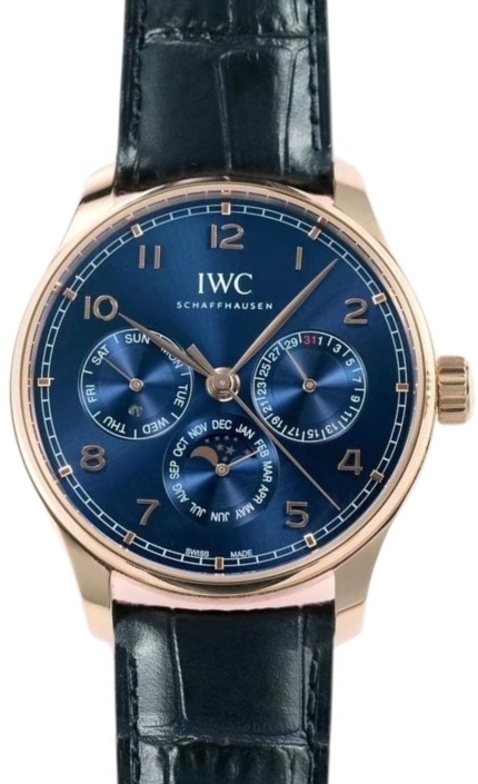 IWC Herrklocka IW344205 Portugieser Blå/Läder Ø42.4 mm - IWC