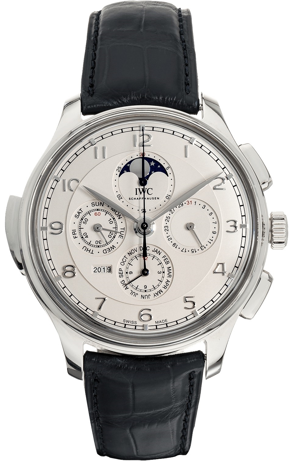 IWC Herrklocka IW377601 Portuguese Silverfärgad/Läder Ø45 mm - IWC