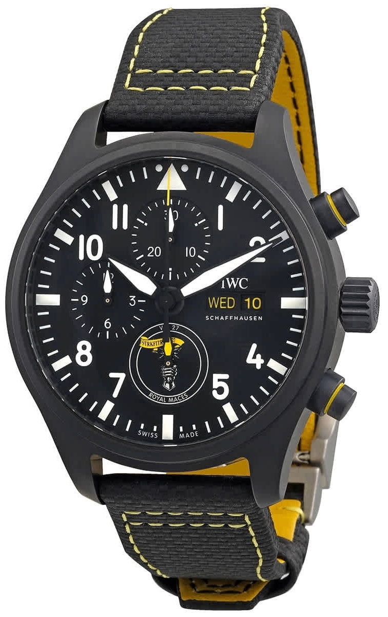 IWC Herrklocka IW389107 Pilots Svart/Läder Ø44.5 mm - IWC