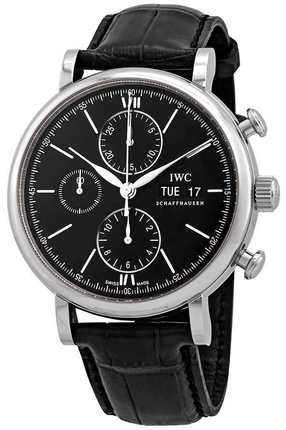 IWC Herrklocka IW391029 Portofino Svart/Läder Ø42 mm - IWC