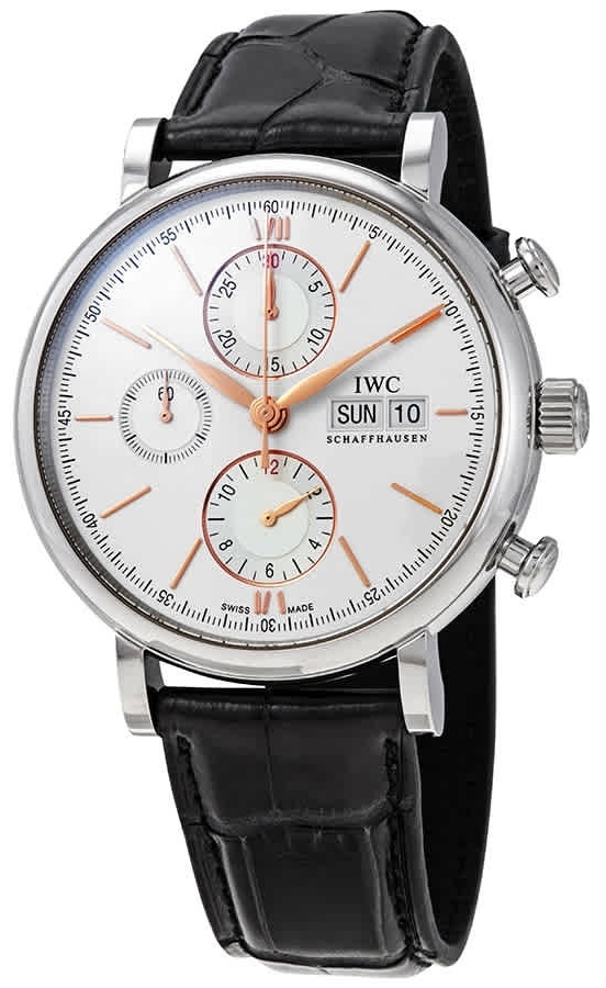 IWC Herrklocka IW391031 Portofino Silverfärgad/Läder Ø42 mm - IWC