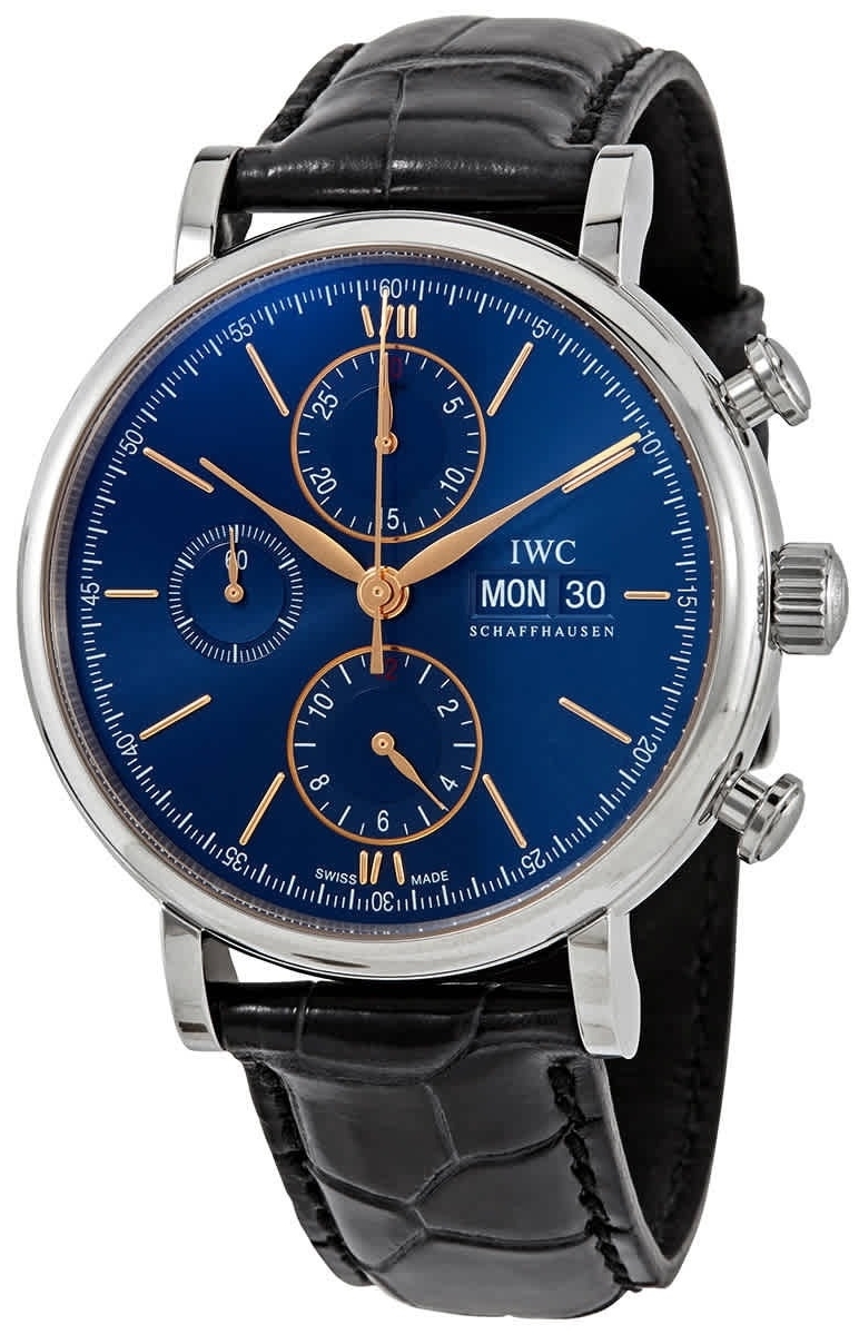 IWC Herrklocka IW391036 Portofino Blå/Läder Ø42 mm - IWC