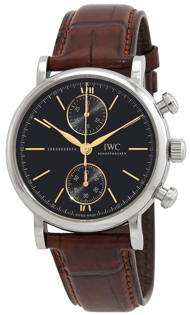 IWC Herrklocka IW391404 Portofino Svart/Läder Ø39 mm - IWC