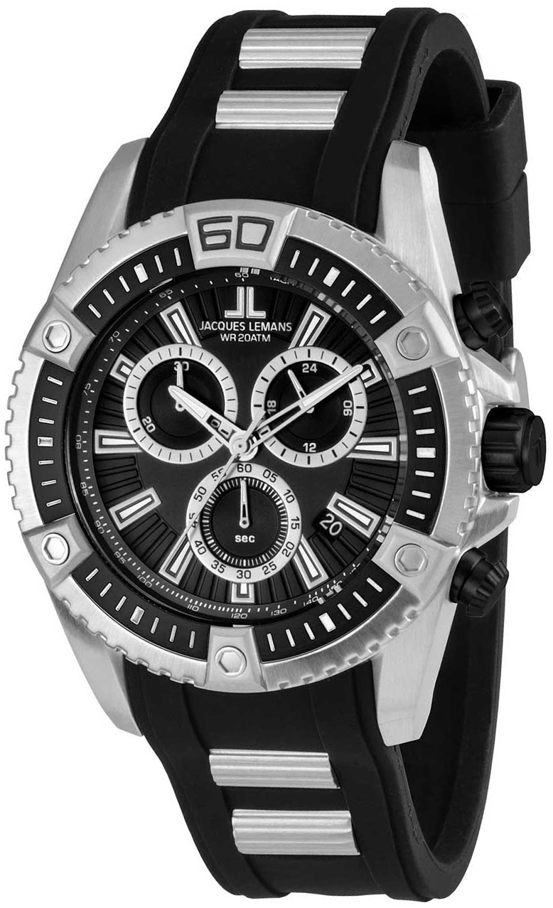 Jacques Lemans Herrklocka 1-1805B Liverpool Svart/Stål Ø46 mm - Jacques Lemans