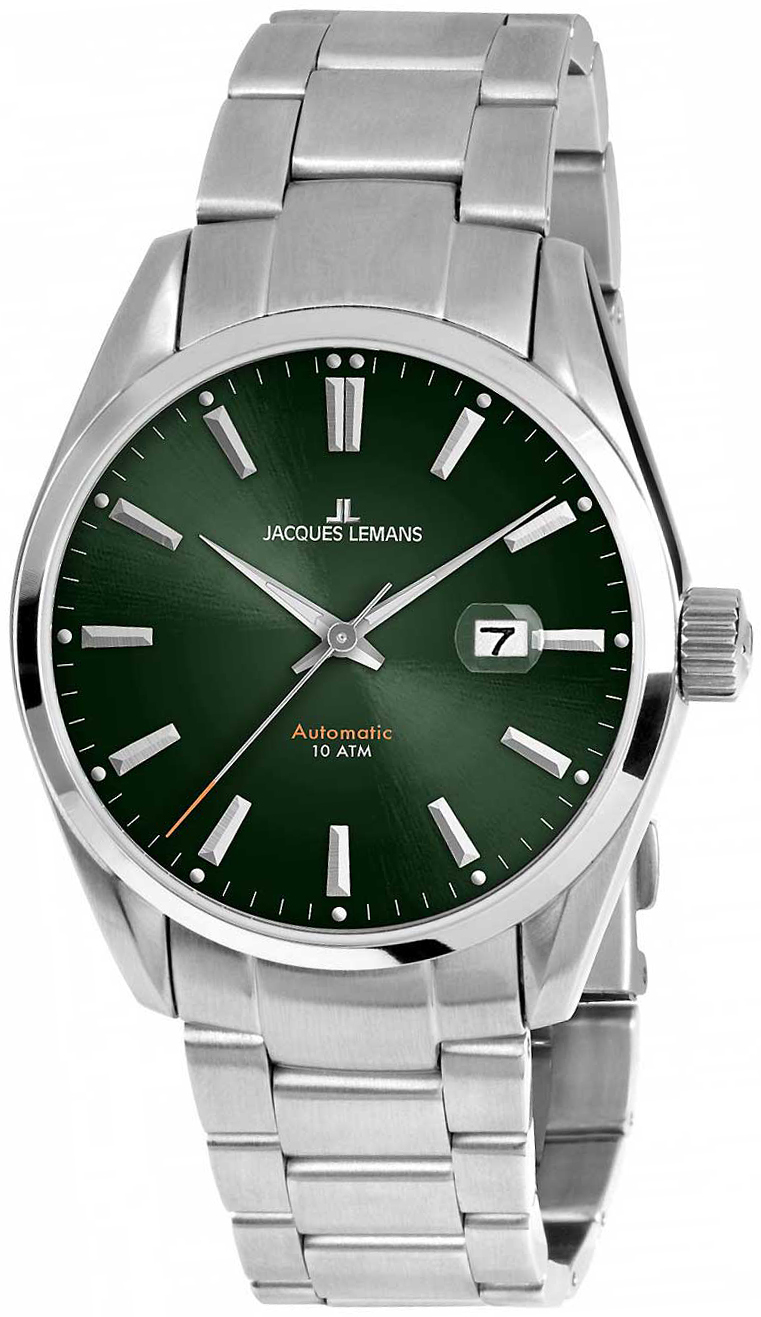Jacques Lemans Herrklocka 1-1846F Derby Grön/Stål Ø42 mm - Jacques Lemans