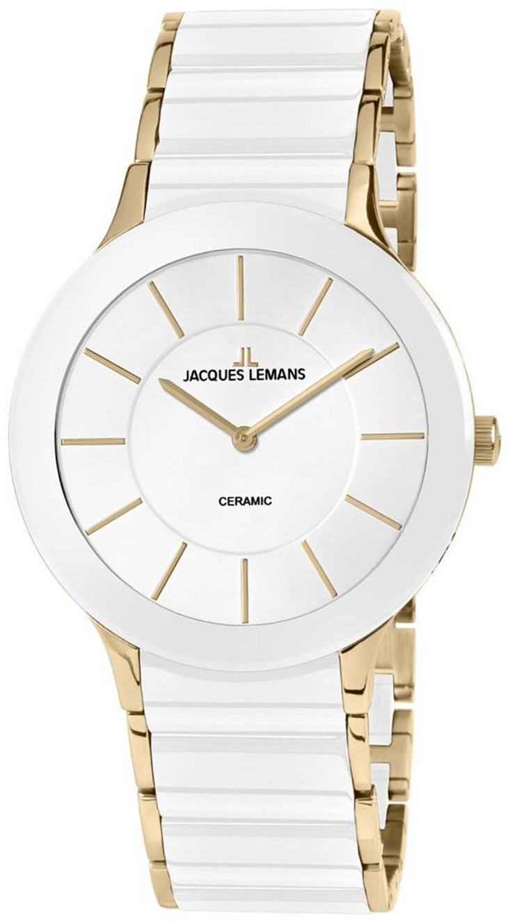 Jacques Lemans Damklocka 1-1856C Dublin Vit/Gulguldtonat stål Ø32 mm