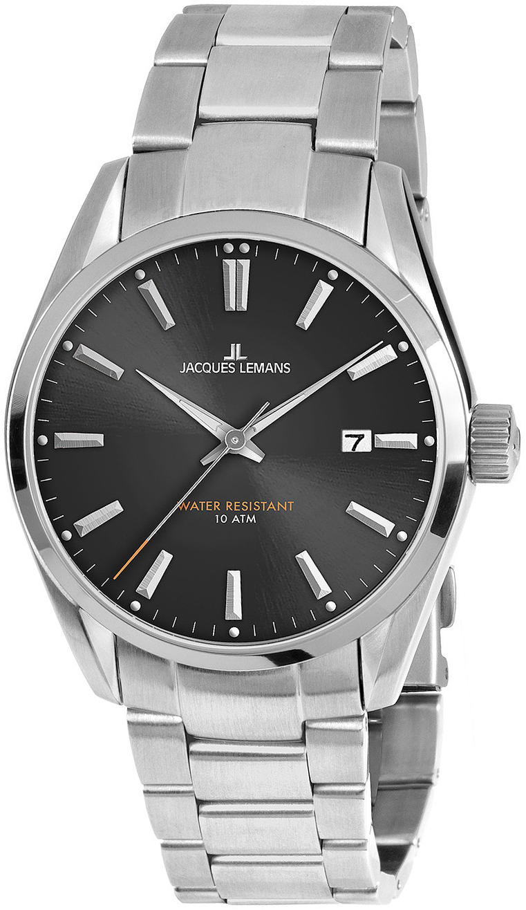 Jacques Lemans Herrklocka 1-1859E Derby Svart/Stål Ø40 mm - Jacques Lemans