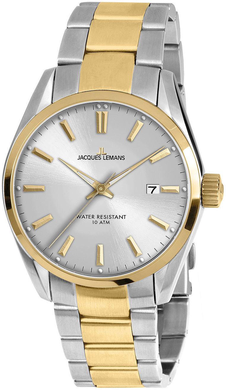 Jacques Lemans Herrklocka 1-1859J Derby Silverfärgad/Gulguldtonat - Jacques Lemans