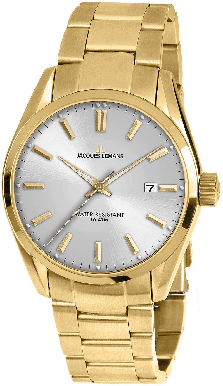 Jacques Lemans Herrklocka 1-1859K Derby Silverfärgad/Gulguldtonat - Jacques Lemans