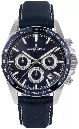 Jacques Lemans Herrklocka 1-1877C Liverpool Blå/Läder Ø41 mm - Jacques Lemans