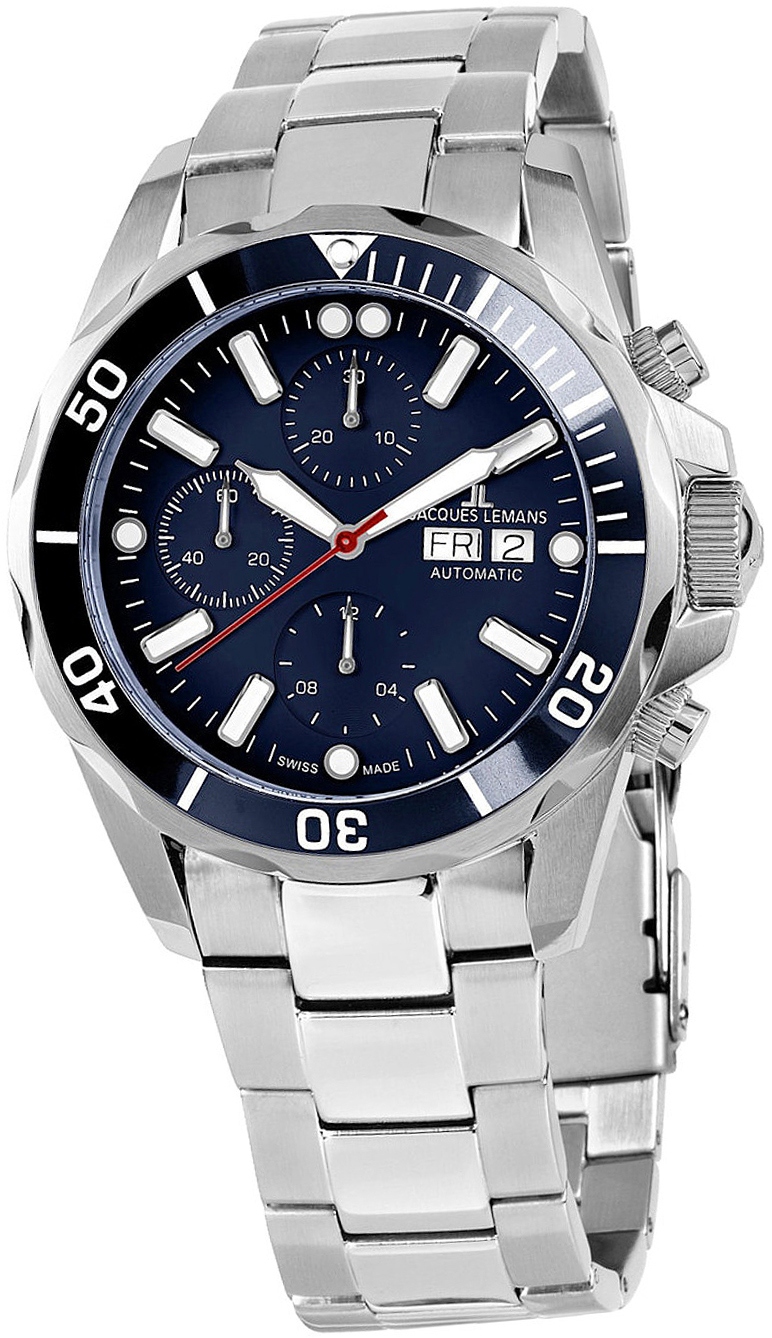 Jacques Lemans Herrklocka 1-1926G Liverpool Blå/Stål Ø44 mm - Jacques Lemans