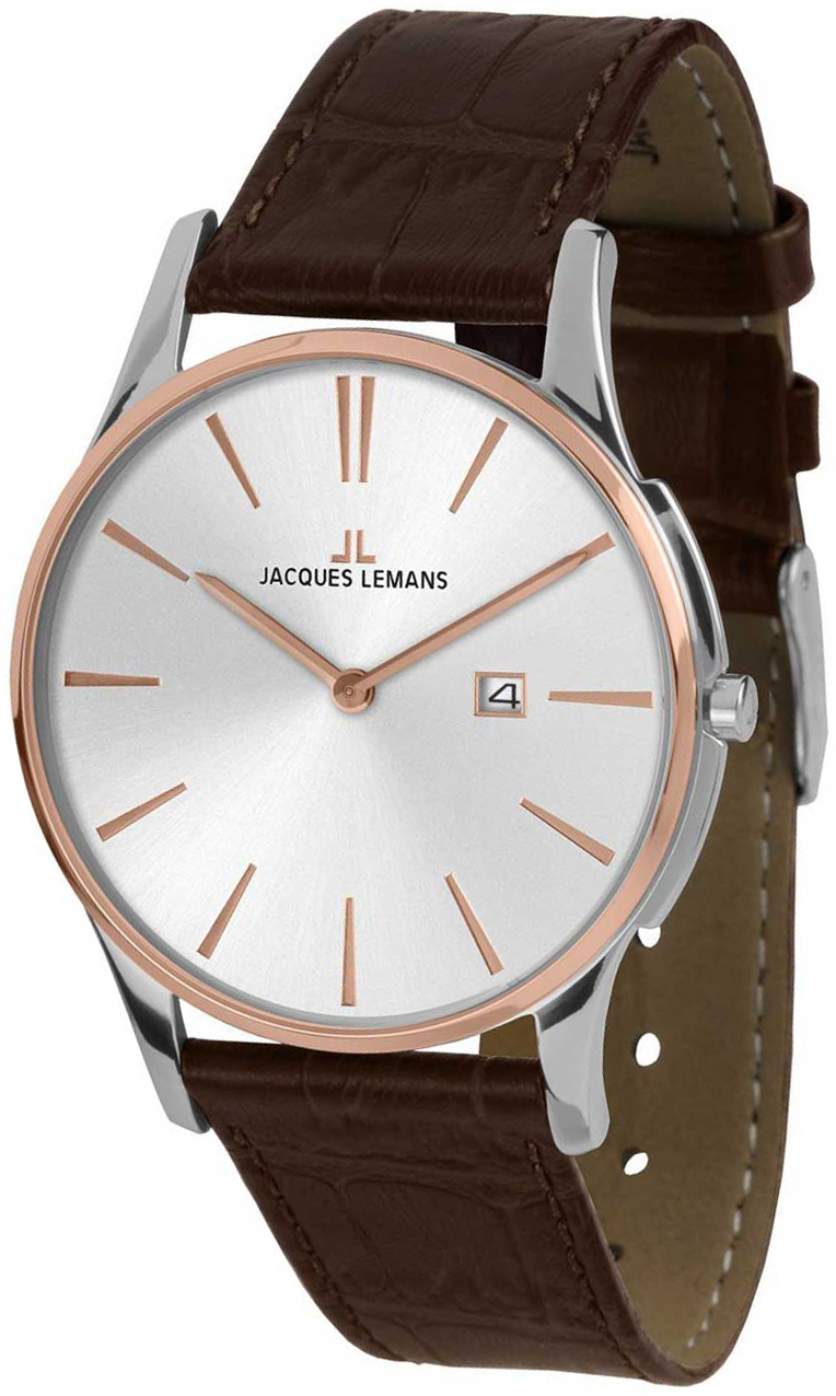 Jacques Lemans Herrklocka 1-1936F London Silverfärgad/Läder Ø40 mm - Jacques Lemans