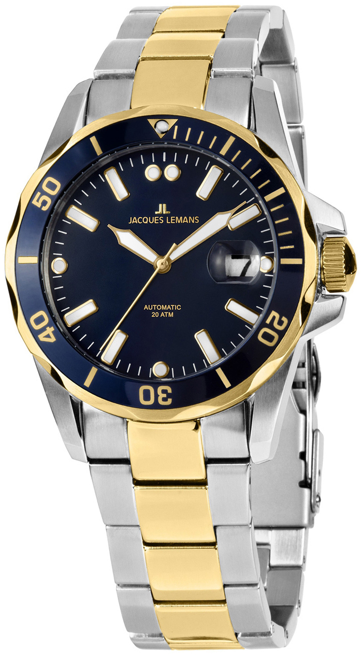 Jacques Lemans Herrklocka 1-2014F Liverpool Blå/Gulguldtonat stål - Jacques Lemans
