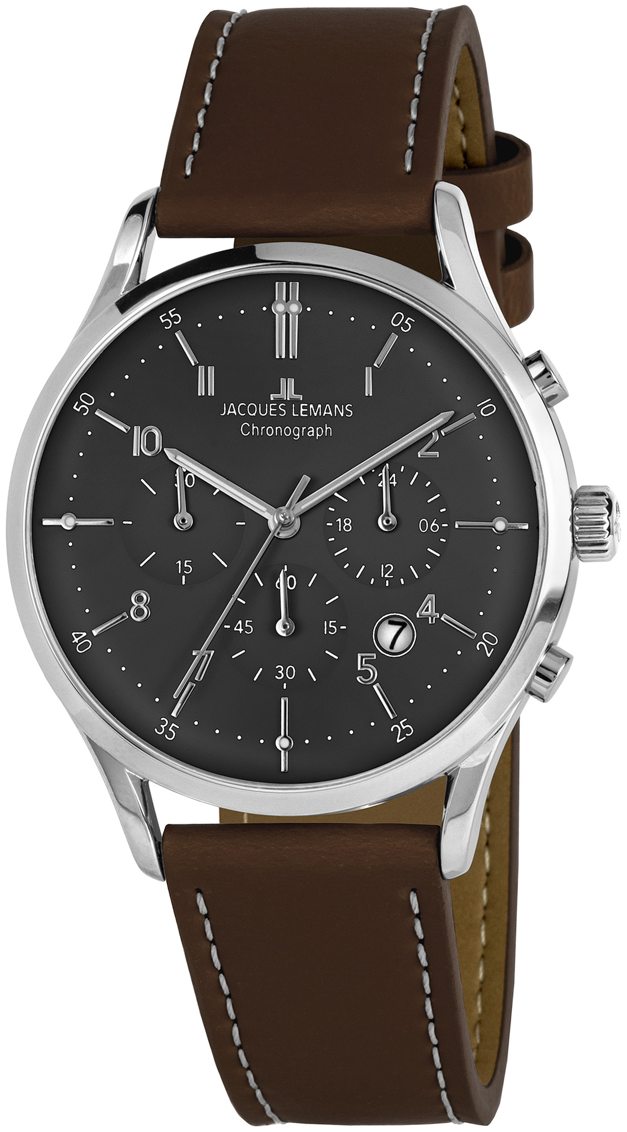 Jacques Lemans Herrklocka 1-2068M Retro Classic Svart/Läder Ø41 mm - Jacques Lemans