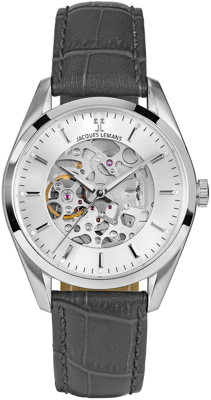 Jacques Lemans Herrklocka 1-2087A Derby Silverfärgad/Läder Ø40 mm - Jacques Lemans