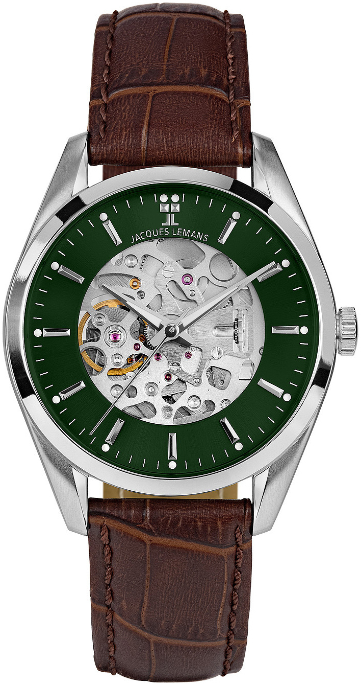 Jacques Lemans Herrklocka 1-2087B Derby Grön/Läder Ø40 mm - Jacques Lemans