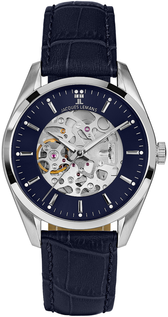Jacques Lemans Herrklocka 1-2087C Derby Blå/Läder Ø40 mm