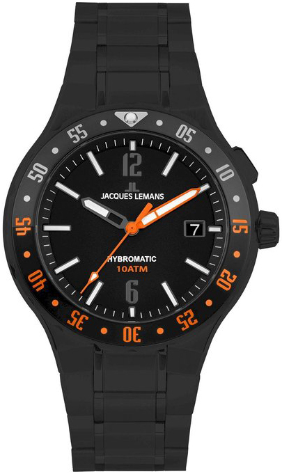 Jacques Lemans Herrklocka 1-2109I Hybromatic Svart/Stål Ø42 mm - Jacques Lemans