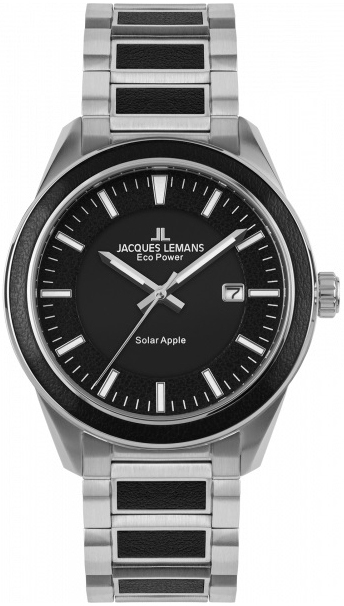 Jacques Lemans 1-2116D Eco Power Solar Svart/Läder Ø40 mm - Jacques Lemans