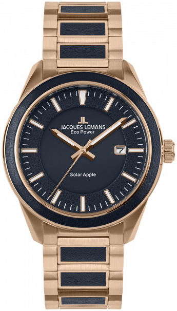 Jacques Lemans 1-2116F Eco Power Solar Blå/Läder Ø40 mm - Jacques Lemans