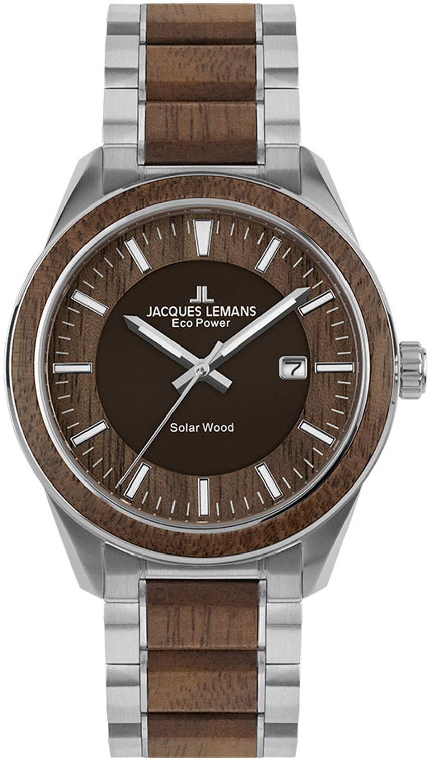 Jacques Lemans 1-2116H Eco Power Solar Brun/Stål Ø40 mm - Jacques Lemans