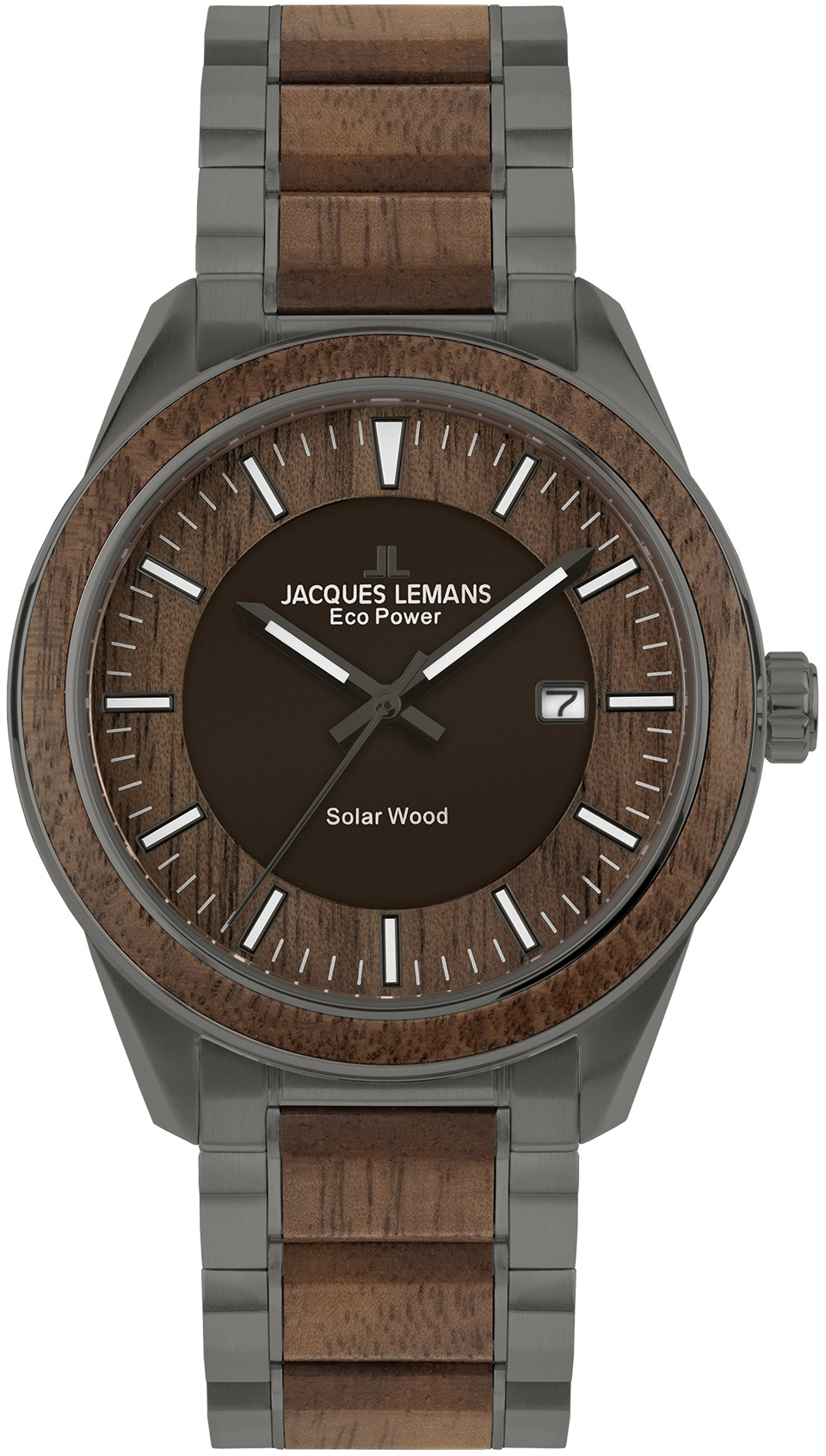 Jacques Lemans 1-2116I Eco Power Solar Brun/Stål Ø40 mm - Jacques Lemans
