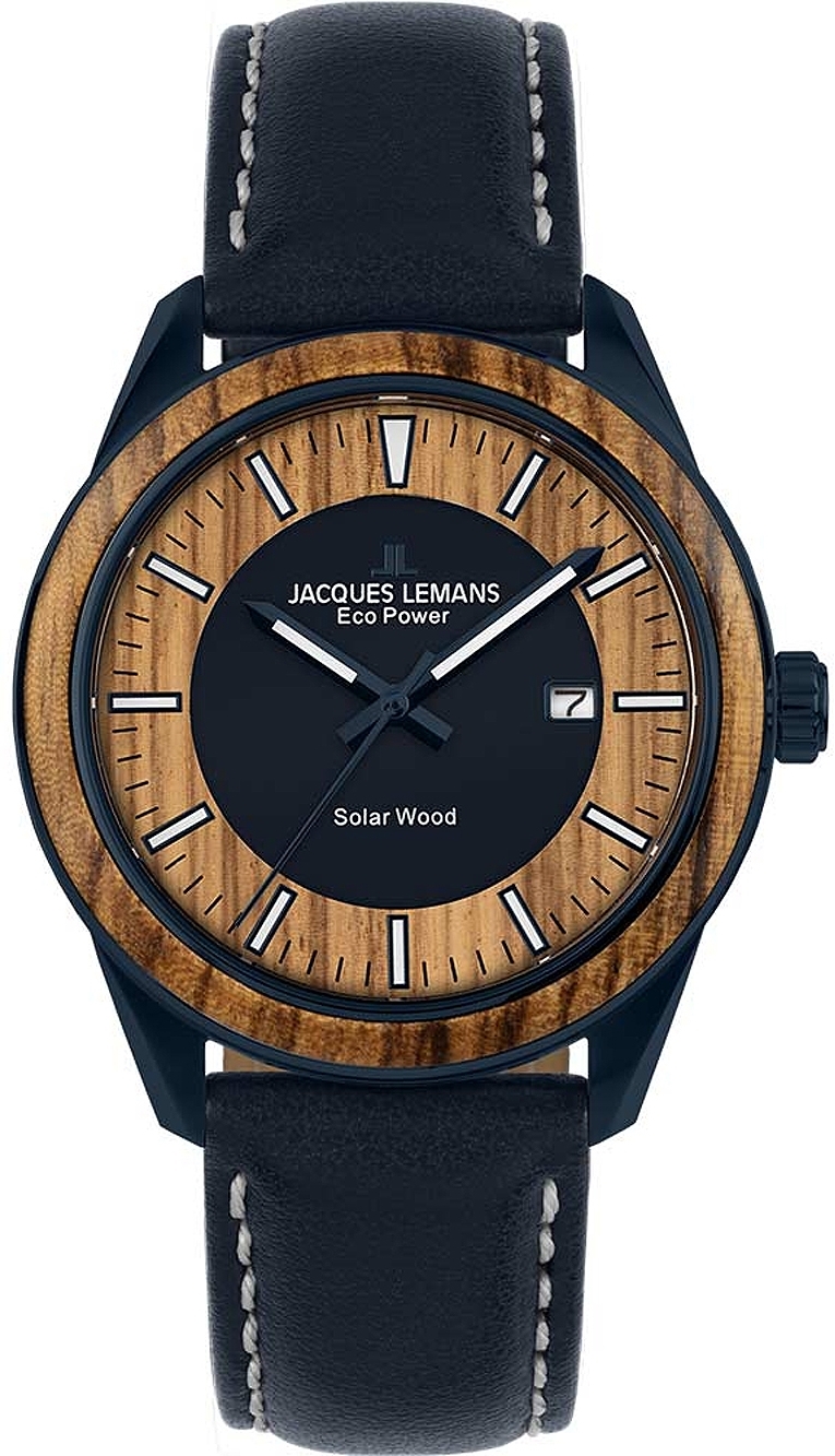 Jacques Lemans Herrklocka 1-2116K Eco Power Solar Brun/Textil Ø40 mm - Jacques Lemans