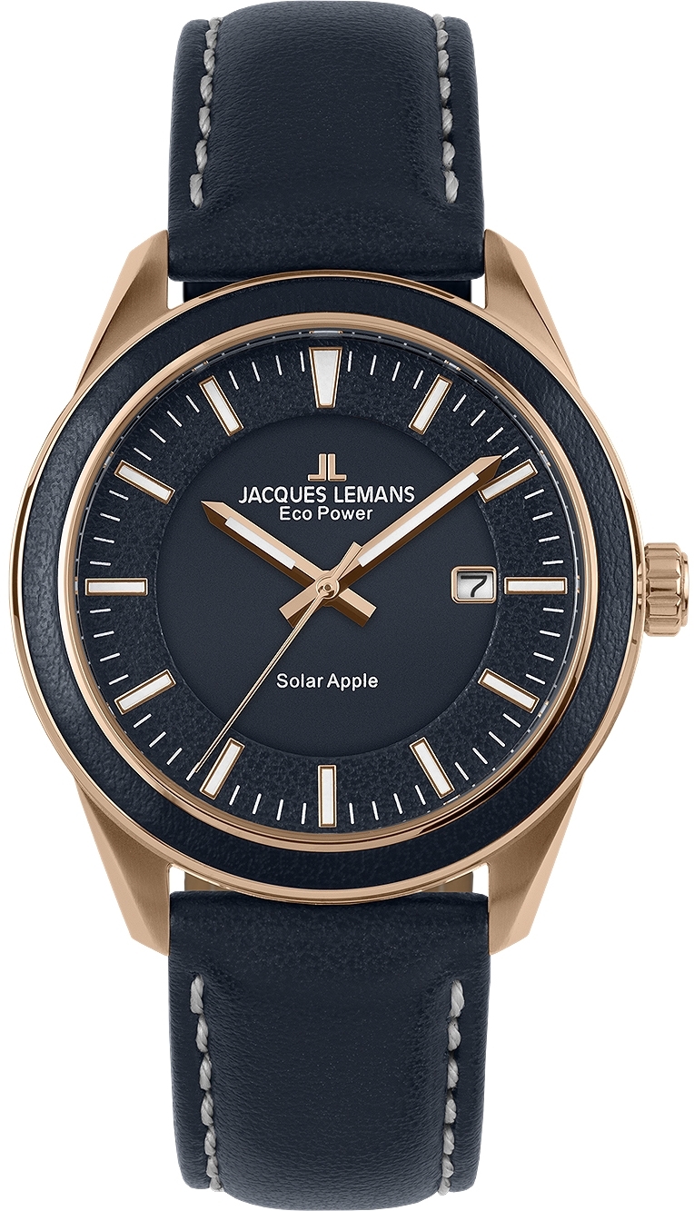 Jacques Lemans Herrklocka 1-2116M Eco Power Solar Brun/Textil Ø40 mm - Jacques Lemans