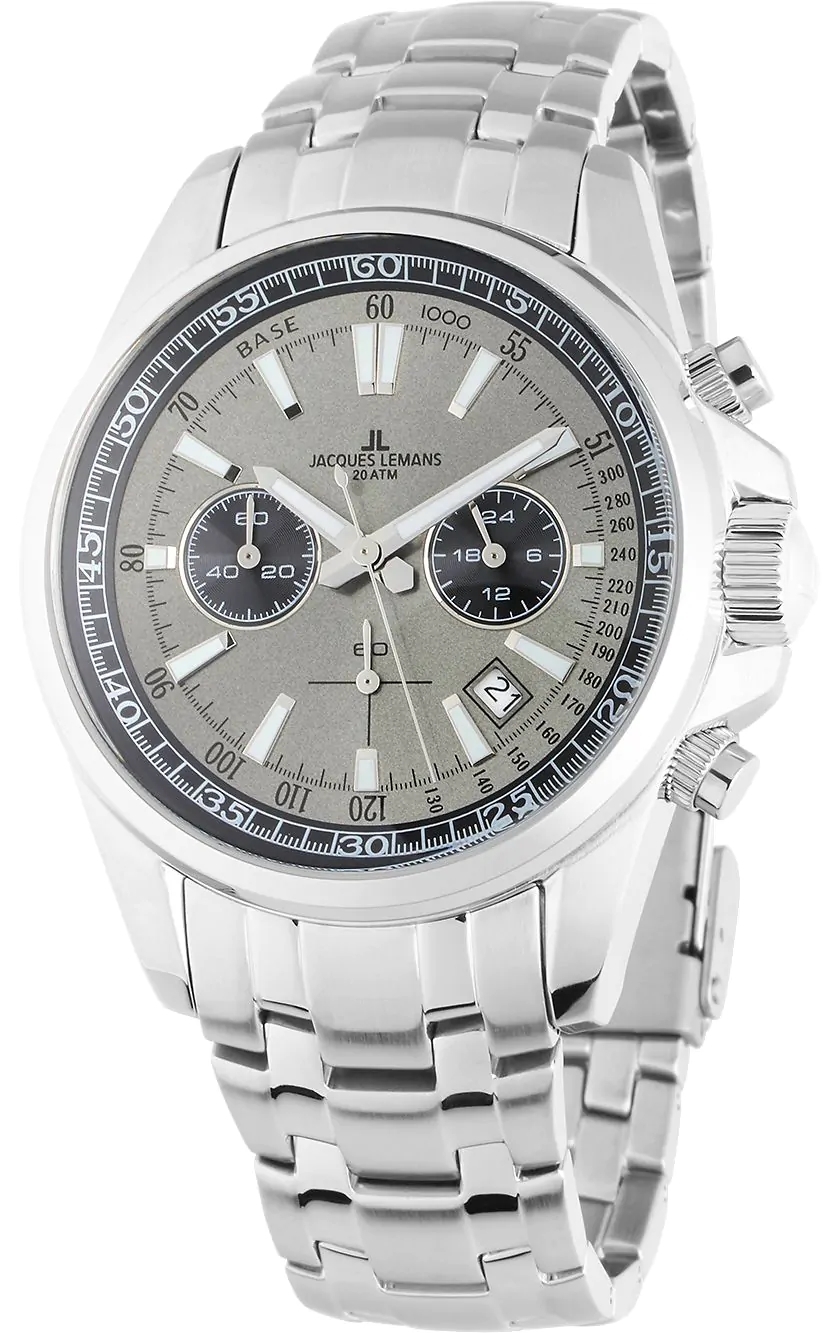 Jacques Lemans Herrklocka 1-2117ZA Liverpool Grå/Stål Ø44 mm