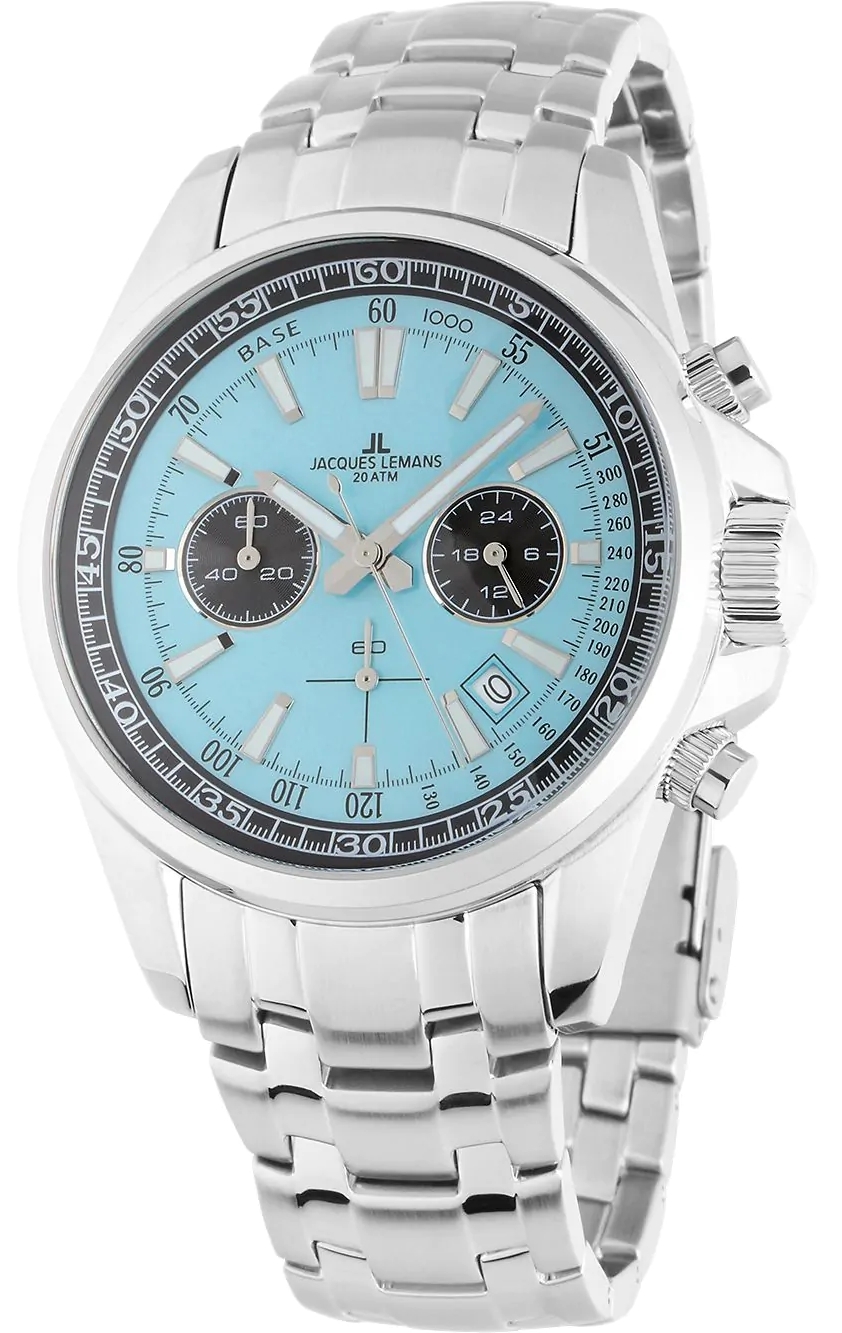 Jacques Lemans Herrklocka 1-2117ZB Liverpool Blå/Stål Ø44 mm