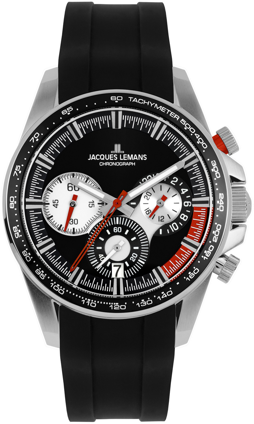 Jacques Lemans Herrklocka 1-2127A Liverpool Svart/Gummi Ø40 mm - Jacques Lemans