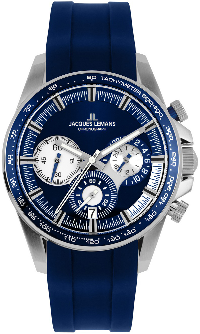 Jacques Lemans Herrklocka 1-2127B Liverpool Blå/Gummi Ø40 mm