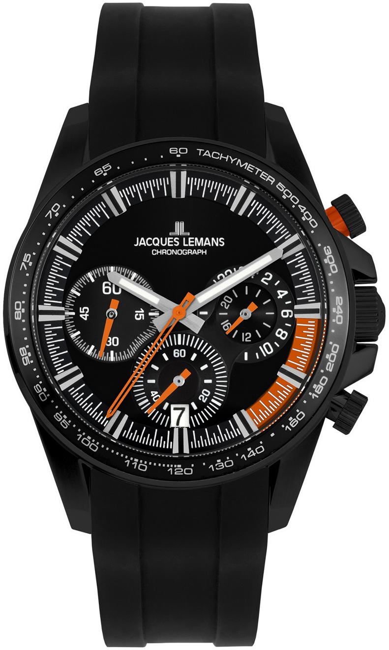 Jacques Lemans Herrklocka 1-2127D Liverpool Svart/Gummi Ø40 mm - Jacques Lemans